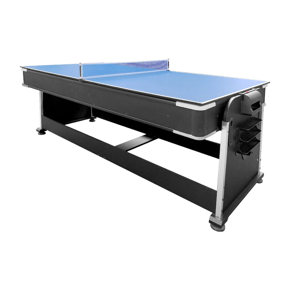 VERSA 4-IN-1 7FT Convertible Table Air Hockey, Pool Billiards, Dining, and Table Tennis for Billiard Game Rooms with Free Accessories - Red Felt - Image 10