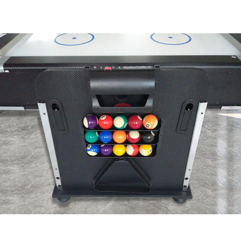 VERSA 4-IN-1 7FT Convertible Table Air Hockey, Pool Billiards, Dining, and Table Tennis for Billiard Game Rooms with Free Accessories - Red Felt - Image 12