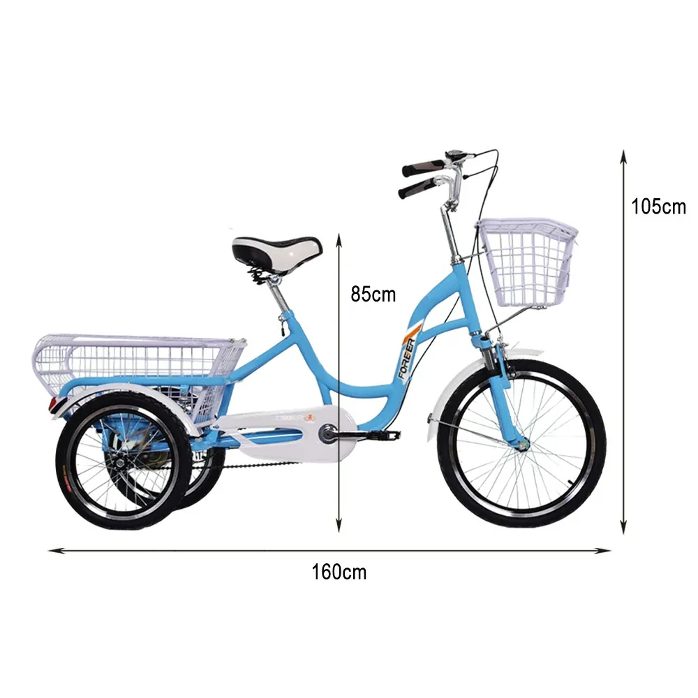 VOLTUS Adult Three Wheel Bicycle Variable Speed Upgraded Seat Comfort Tire Reinforcement-Red/Blue/Silvery - Image 5