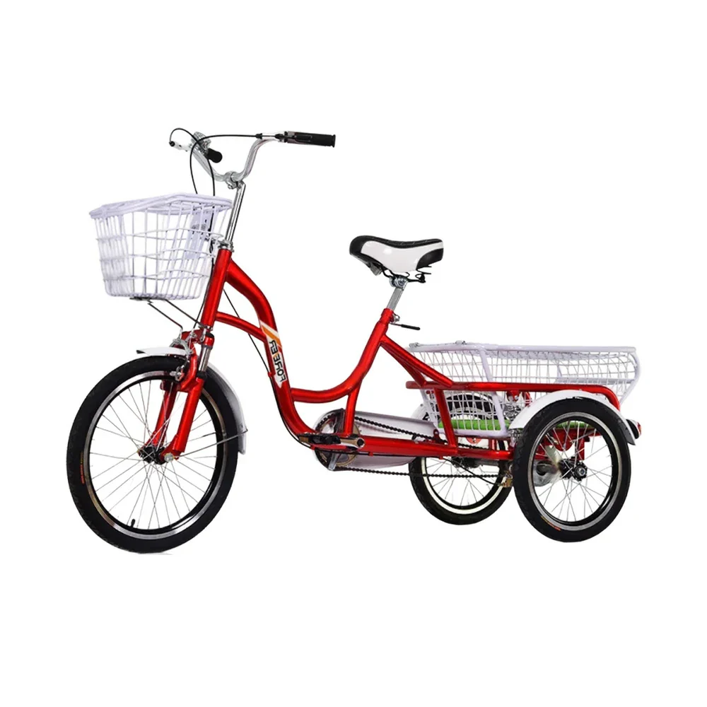 VOLTUS Adult Three Wheel Bicycle Variable Speed Upgraded Seat Comfort Tire Reinforcement-Red/Blue/Silvery - Image 6
