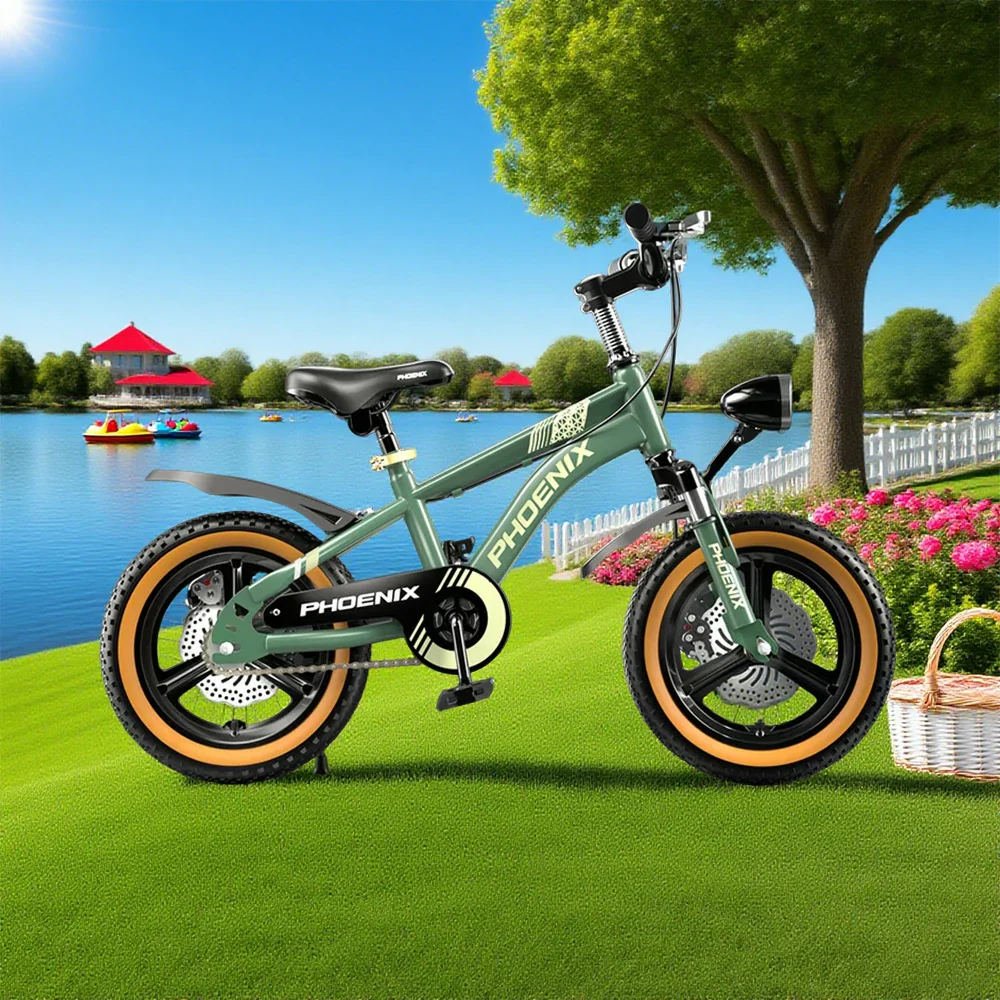 VOLTUS 14/18/22 Inch Children's Bicycle Foot Support & Training Wheels Upgraded Magnesium Alloy Integrated Wheel - Green - Image 4