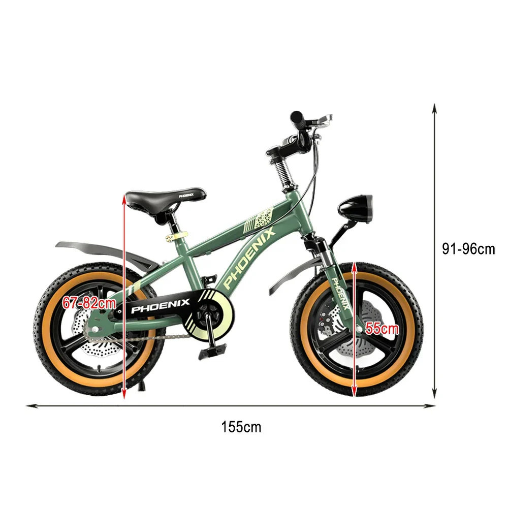 VOLTUS 14/18/22 Inch Children's Bicycle Foot Support & Training Wheels Upgraded Magnesium Alloy Integrated Wheel - Green - Image 7