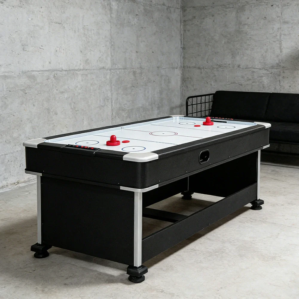 VERSA 4-IN-1 6FT Convertible Game Table - Air Hockey, Pool, Table Tennis & Dining, Space-Saving Black Frame, Free Accessories - Green Felt - Image 13