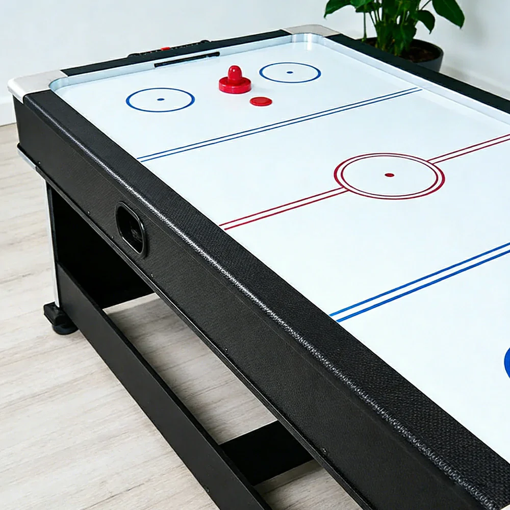 VERSA 4-IN-1 6FT Convertible Game Table - Air Hockey, Pool, Table Tennis & Dining, Space-Saving Black Frame, Free Accessories - Green Felt - Image 14