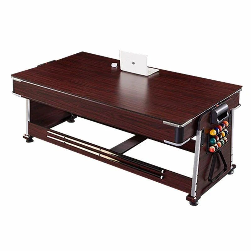 VERSA 4-IN-1 6FT Convertible Game Table - Air Hockey, Pool, Table Tennis & Dining, Space-Saving Brown Frame, Free Accessories - Black Felt - Image 6