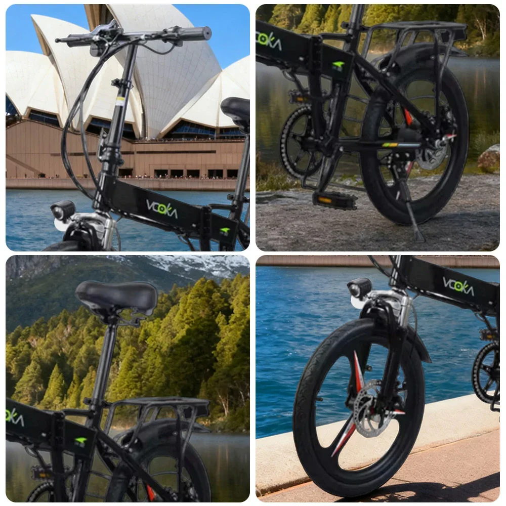 VOLTUS Electric Scooter 48V11A Lithium Battery Aluminum Frame 50km Electric Range, 120km Assisted Range, Shimano 7-speed, 20-inch Magnesium Alloy Integrated Wheels - Black - Image 3
